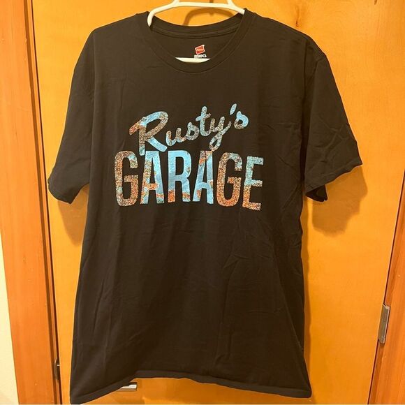 Hanes Rusty’s garage mens t-shirt xxl black - Picture 1 of 3